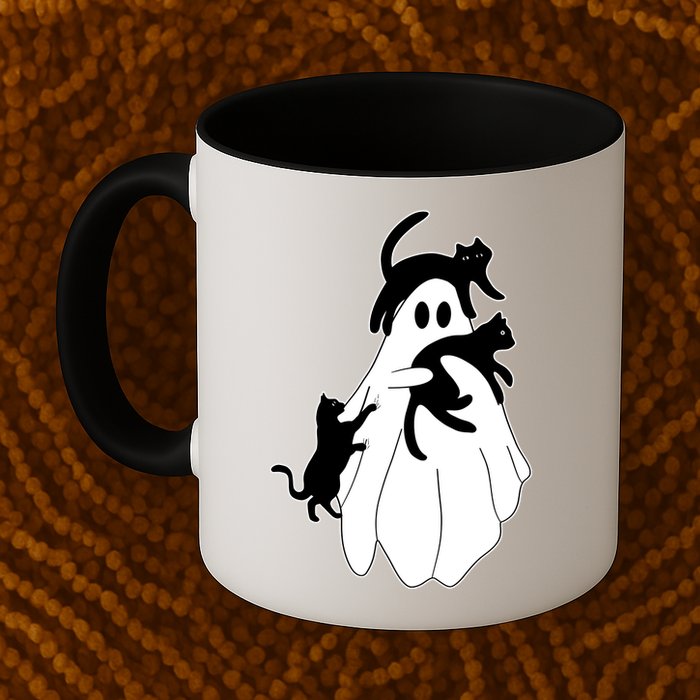Spooky Ghost Funny Cat Lover Mug