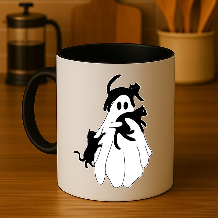 Spooky Ghost Funny Cat Lover Mug