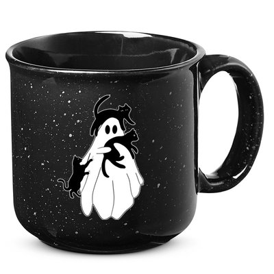 Spooky Ghost Funny Cat Lover 15oz Campfire Ceramic Mug