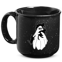 Spooky Ghost Funny Cat Lover 15oz Campfire Ceramic Mug