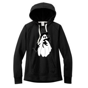 Spooky Ghost Funny Cat Lover Women's Fleece Hoodie