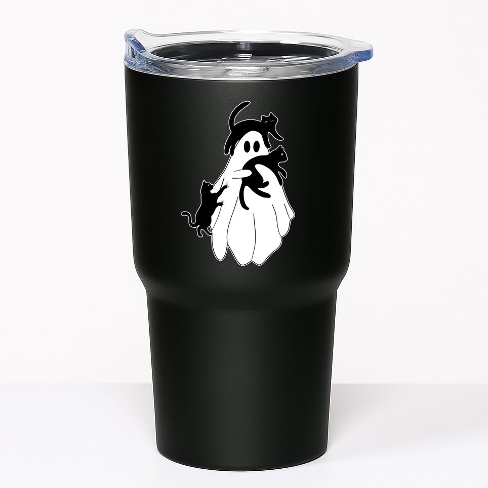 Spooky Ghost Funny Cat Lover Tumbler