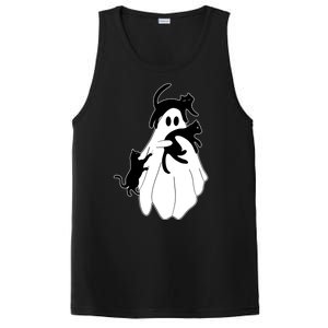 Spooky Ghost Funny Cat Lover PosiCharge Competitor Tank