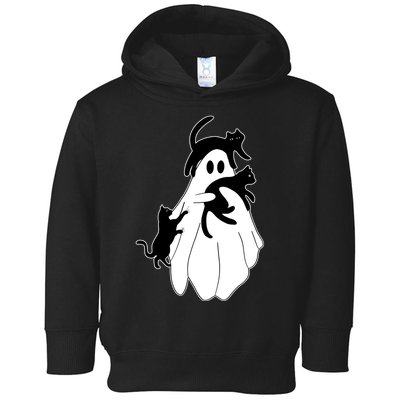 Spooky Ghost Funny Cat Lover Toddler Hoodie