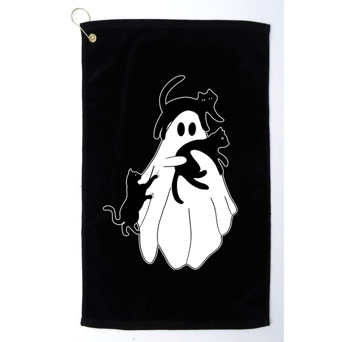 Spooky Ghost Funny Cat Lover Golf Towel