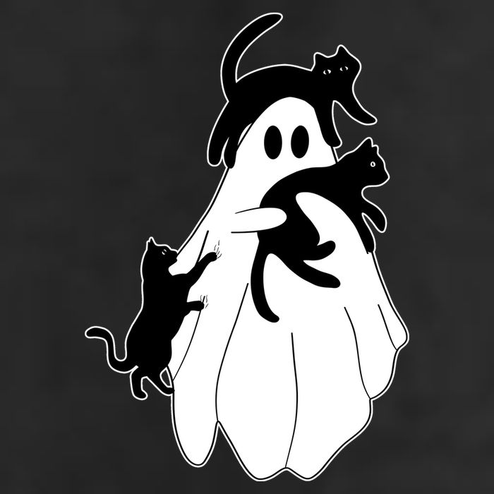 Spooky Ghost Funny Cat Lover Golf Towel
