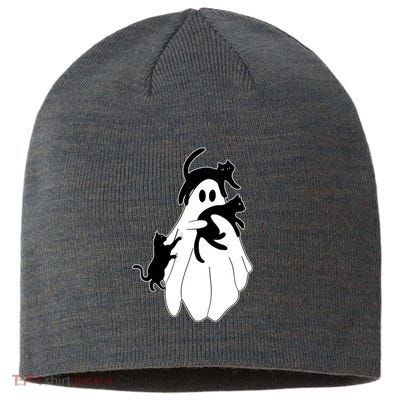 Spooky Ghost Funny Cat Lover Sustainable Beanie