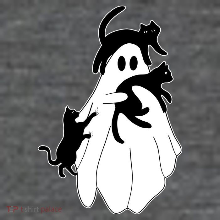 Spooky Ghost Funny Cat Lover Premium T-Shirt