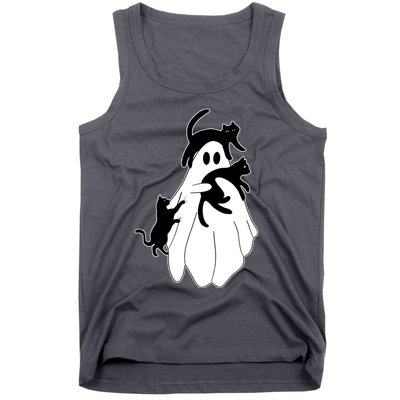 Spooky Ghost Funny Cat Lover Tank Top