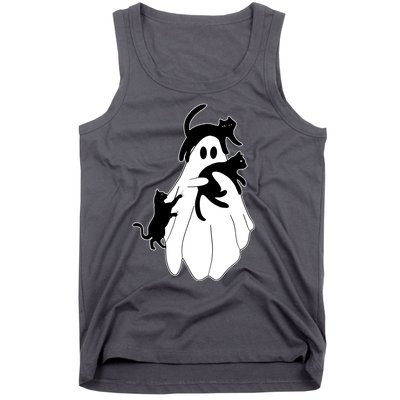 Spooky Ghost Funny Cat Lover Tank Top