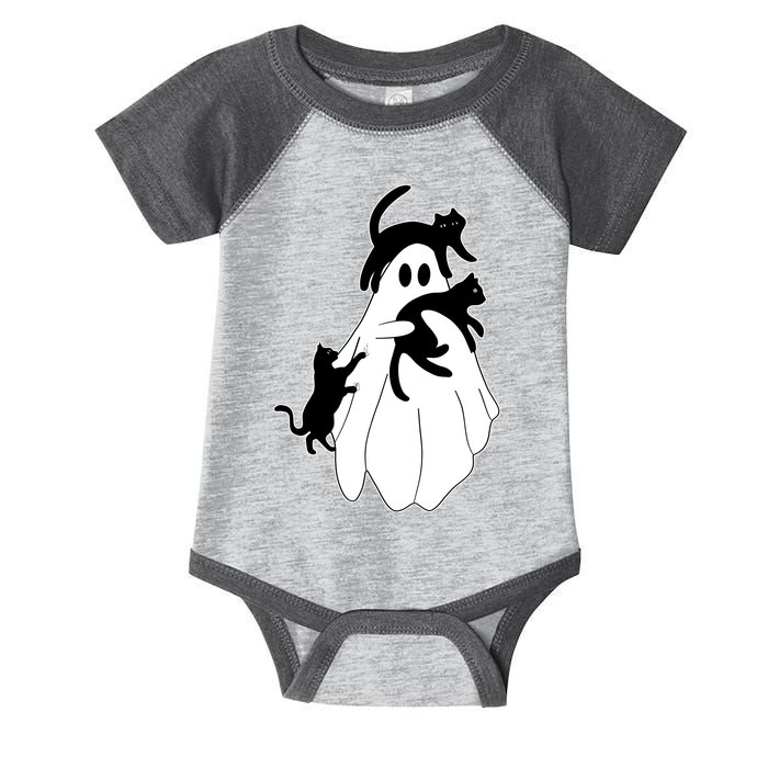 Spooky Ghost Funny Cat Lover Infant Baby Jersey Bodysuit