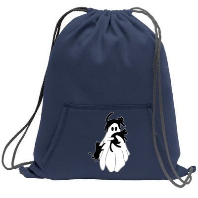 Spooky Ghost Funny Cat Lover Sweatshirt Cinch Pack Bag