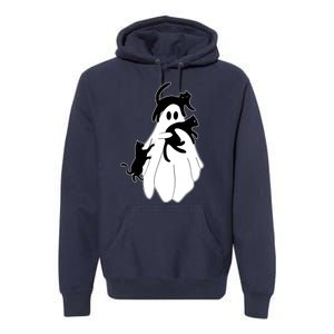 Spooky Ghost Funny Cat Lover Premium Hoodie