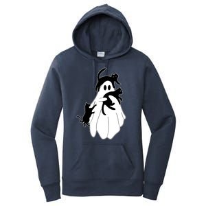 Spooky Ghost Funny Cat Lover Women's Pullover Hoodie