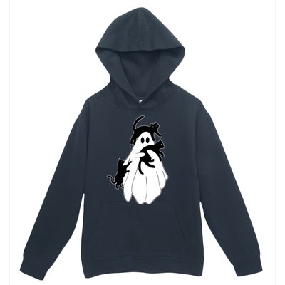 Spooky Ghost Funny Cat Lover Urban Pullover Hoodie