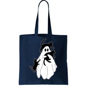 Spooky Ghost Funny Cat Lover Tote Bag