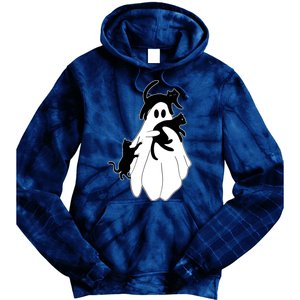 Spooky Ghost Funny Cat Lover Tie Dye Hoodie