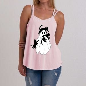 Spooky Ghost Funny Cat Lover Women's Strappy Tank