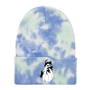 Spooky Ghost Funny Cat Lover Tie Dye 12in Knit Beanie