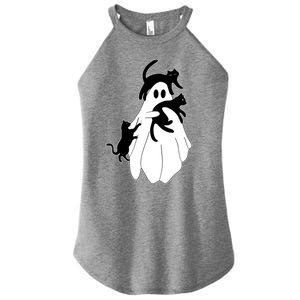 Spooky Ghost Funny Cat Lover Women's Perfect Tri Rocker Tank