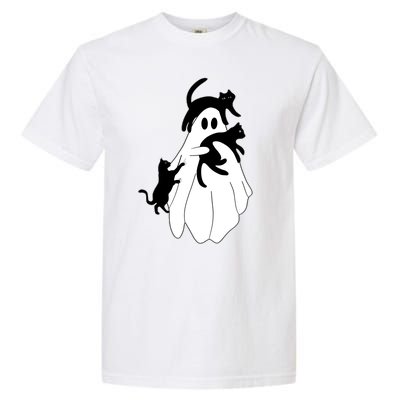 Spooky Ghost Funny Cat Lover Garment-Dyed Heavyweight T-Shirt