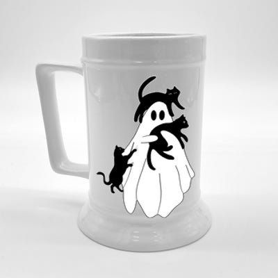 Spooky Ghost Funny Cat Lover Beer Stein