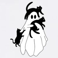 Spooky Ghost Funny Cat Lover Stainless Steel Travel Mug