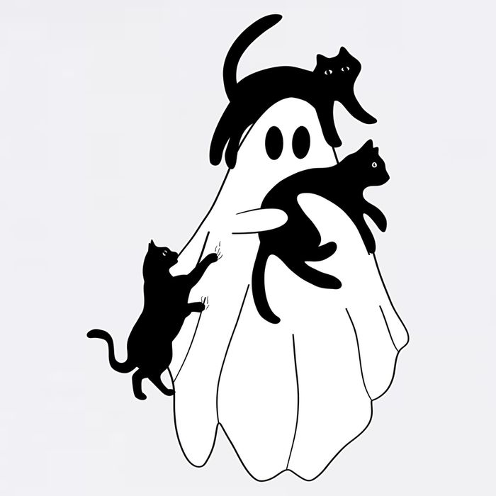 Spooky Ghost Funny Cat Lover Stainless Steel Travel Mug