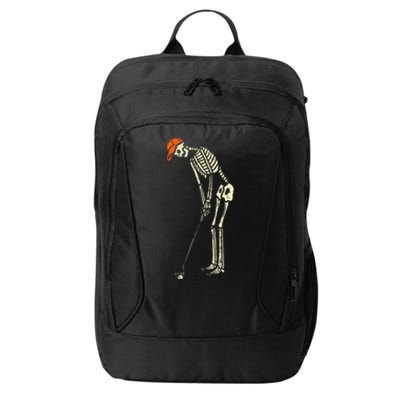 Skeleton Golf Funny Halloween Golfing Sports City Backpack