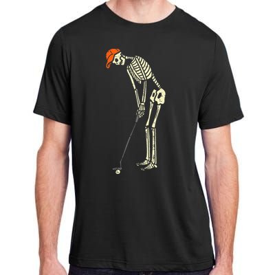 Skeleton Golf Funny Halloween Golfing Sports Adult ChromaSoft Performance T-Shirt