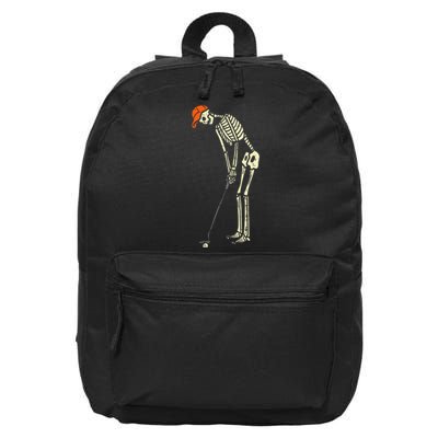 Skeleton Golf Funny Halloween Golfing Sports 16 in Basic Backpack