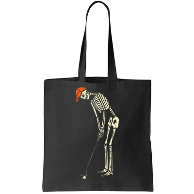 Skeleton Golf Funny Halloween Golfing Sports Tote Bag