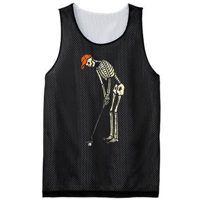 Skeleton Golf Funny Halloween Golfing Sports Mesh Reversible Basketball Jersey Tank