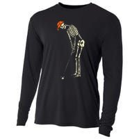 Skeleton Golf Funny Halloween Golfing Sports Cooling Performance Long Sleeve Crew