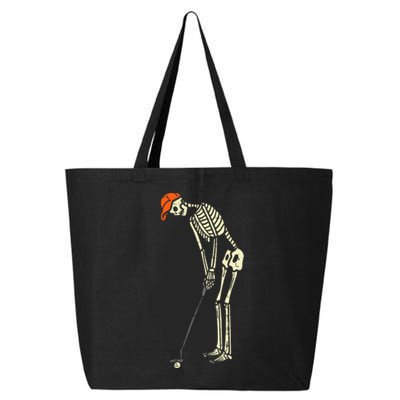 Skeleton Golf Funny Halloween Golfing Sports 25L Jumbo Tote