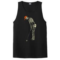 Skeleton Golf Funny Halloween Golfing Sports PosiCharge Competitor Tank