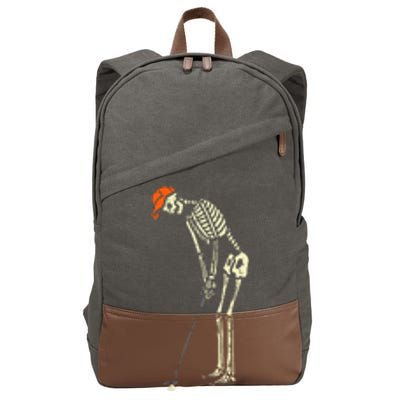 Skeleton Golf Funny Halloween Golfing Sports Cotton Canvas Backpack