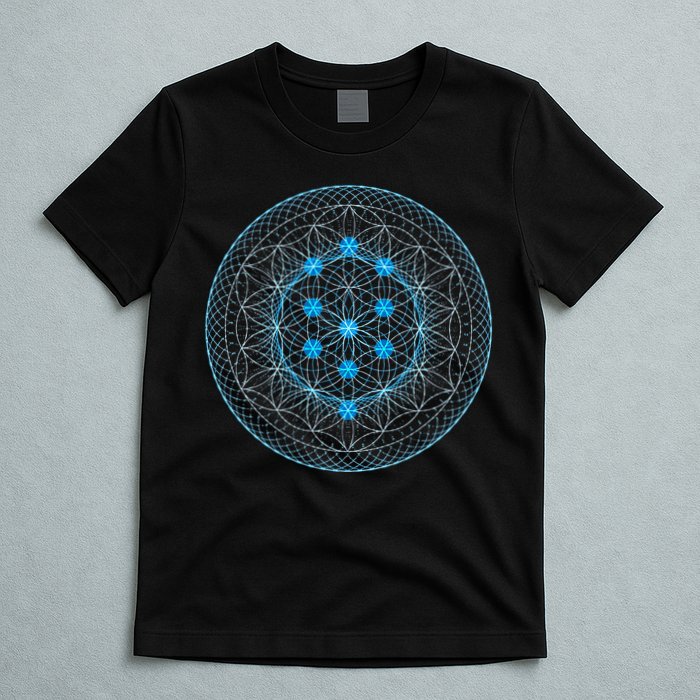 Sacred Geometry Flower Of Life With Kabbalah T-Shirt