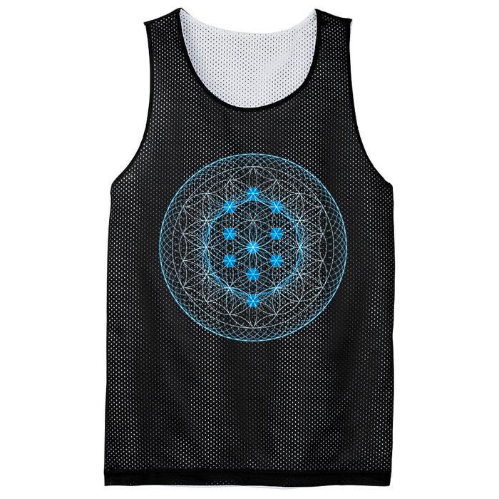 Sacred Geometry Flower Of Life With Kabbalah Mesh Reversible Basketball Jersey Tank