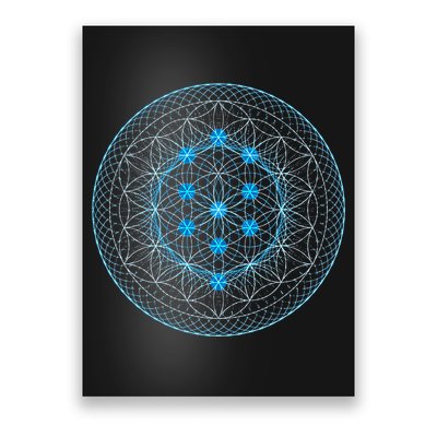 Sacred Geometry Flower Of Life With Kabbalah Poster