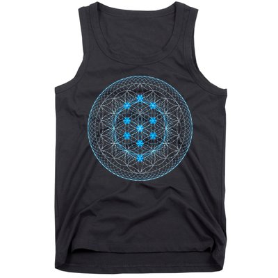 Sacred Geometry Flower Of Life With Kabbalah Tank Top
