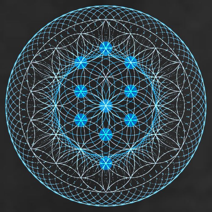 Sacred Geometry Flower Of Life With Kabbalah Golf Towel