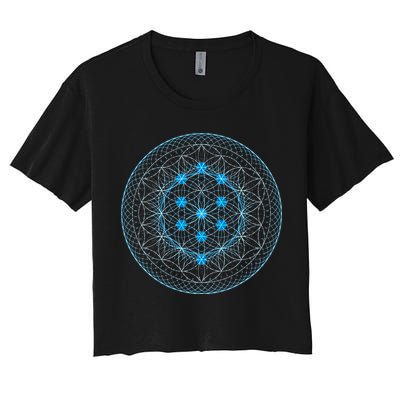 Sacred Geometry Flower Of Life With Kabbalah Crop Top