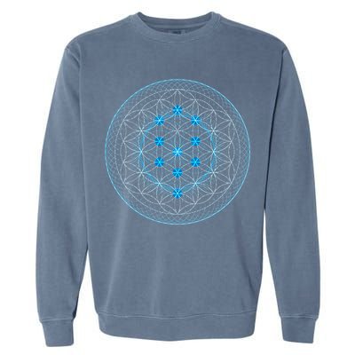 Sacred Geometry Flower Of Life With Kabbalah Garment-Dyed Sweatshirt