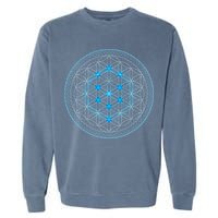 Sacred Geometry Flower Of Life With Kabbalah Garment-Dyed Sweatshirt