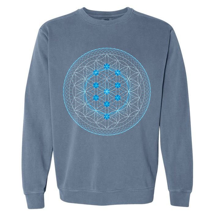 Sacred Geometry Flower Of Life With Kabbalah Garment-Dyed Sweatshirt