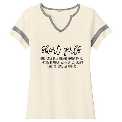 Short Girl Funny Fall Season Christian Ladies Halftime Notch Neck Tee