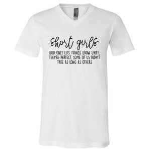 Short Girl Funny Fall Season Christian V-Neck T-Shirt