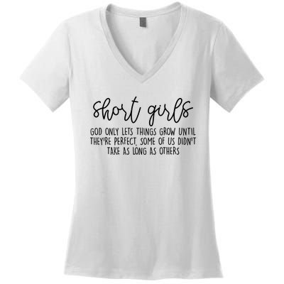 Short Girl Funny Fall Season Christian Women's V-Neck T-Shirt