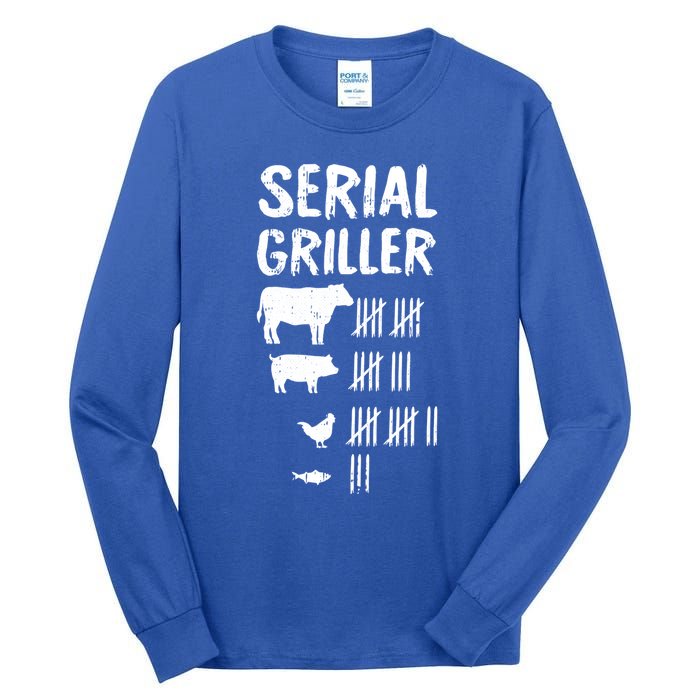 Serial Griller Fathers Day Funny Grilling Grill Bbq Master Great Gift Tall Long Sleeve T-Shirt